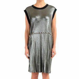 Versace Versus Silver Embellished Sheath Dress